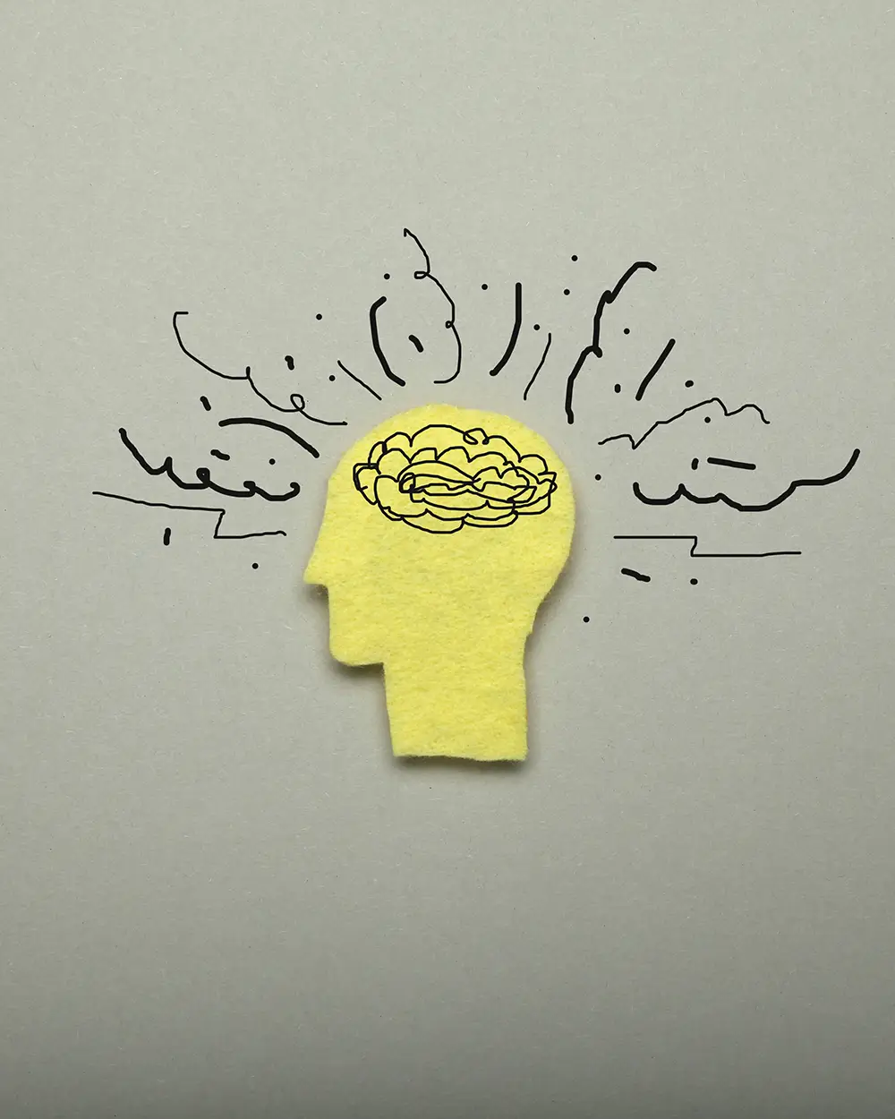 Angst, Stress im Gehirn, Überlastung des Geistes. Depression, adhd, ocd.